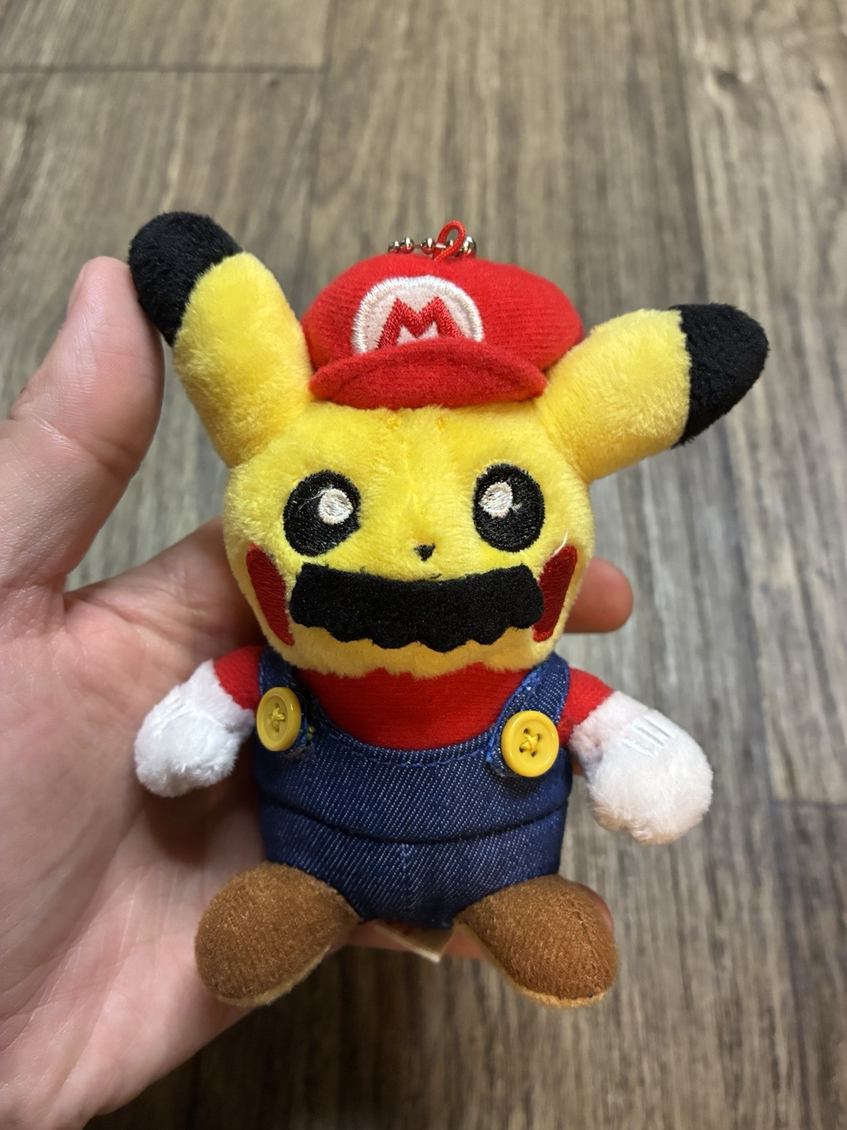 Pokemon Center Original Nintendo Mario Pikachu Plush Doll Toy Keychain Japan 