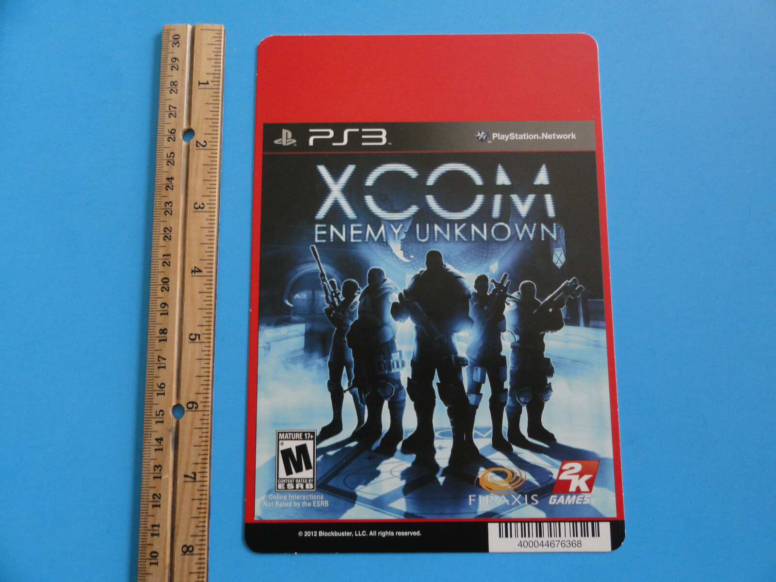 PLAYSTATION 3 XCOM ENEMY UNKNOWN BLOCKBUSTER VIDEO BACKER CARD 5