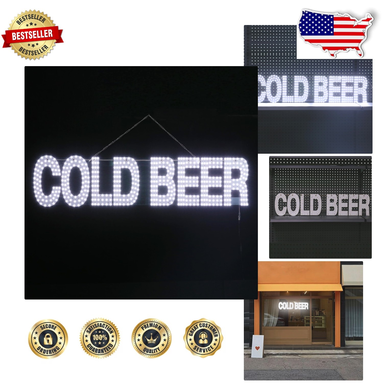 Large LED White Sign - Ultra Bright 38\