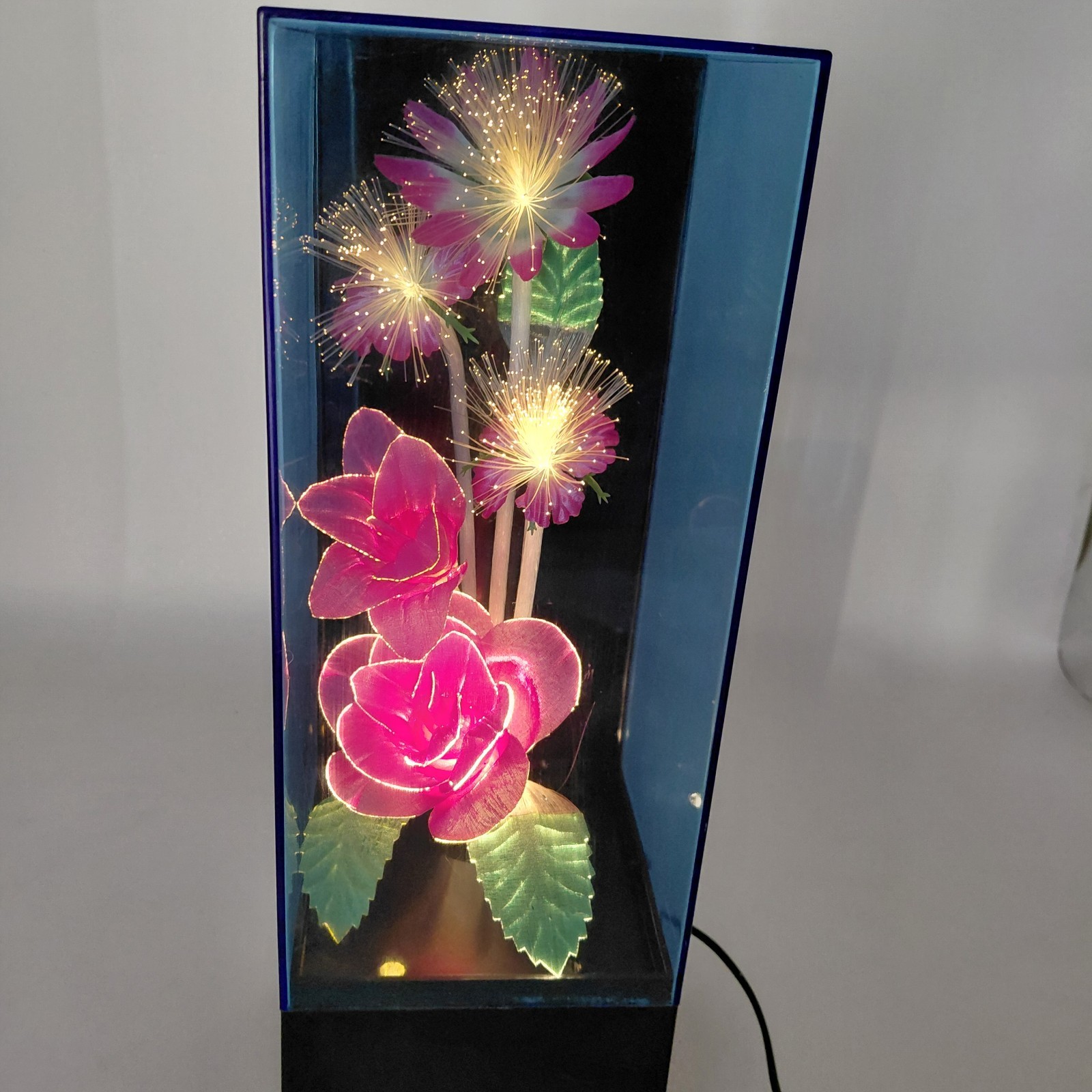 Vtg 80s Fiber Optic Flower Light Lamp 14\