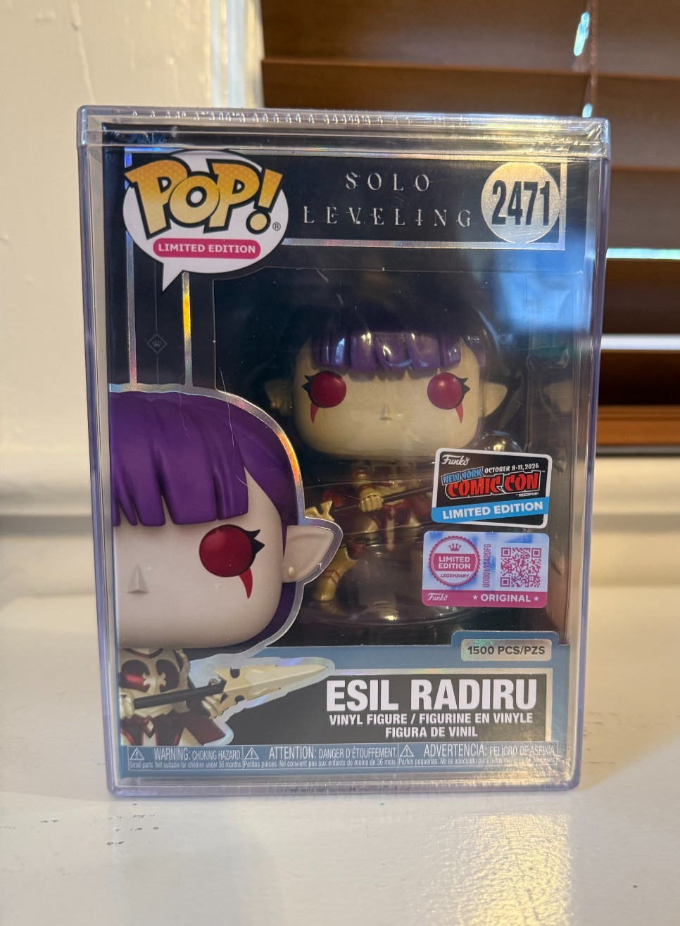 NYCC 2026 Funko Pop Solo Leveling ESIL RADIRU Unmasked LE1500 OFFICIAL STICKER
