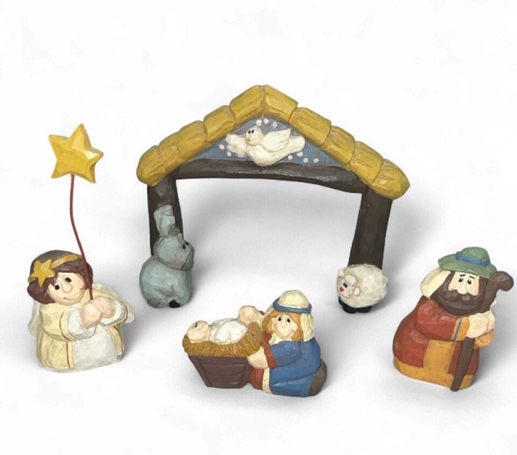 Vintage Midwest of Cannon Falls Eddie Walker 5-Piece Mini Nativity Creche Set