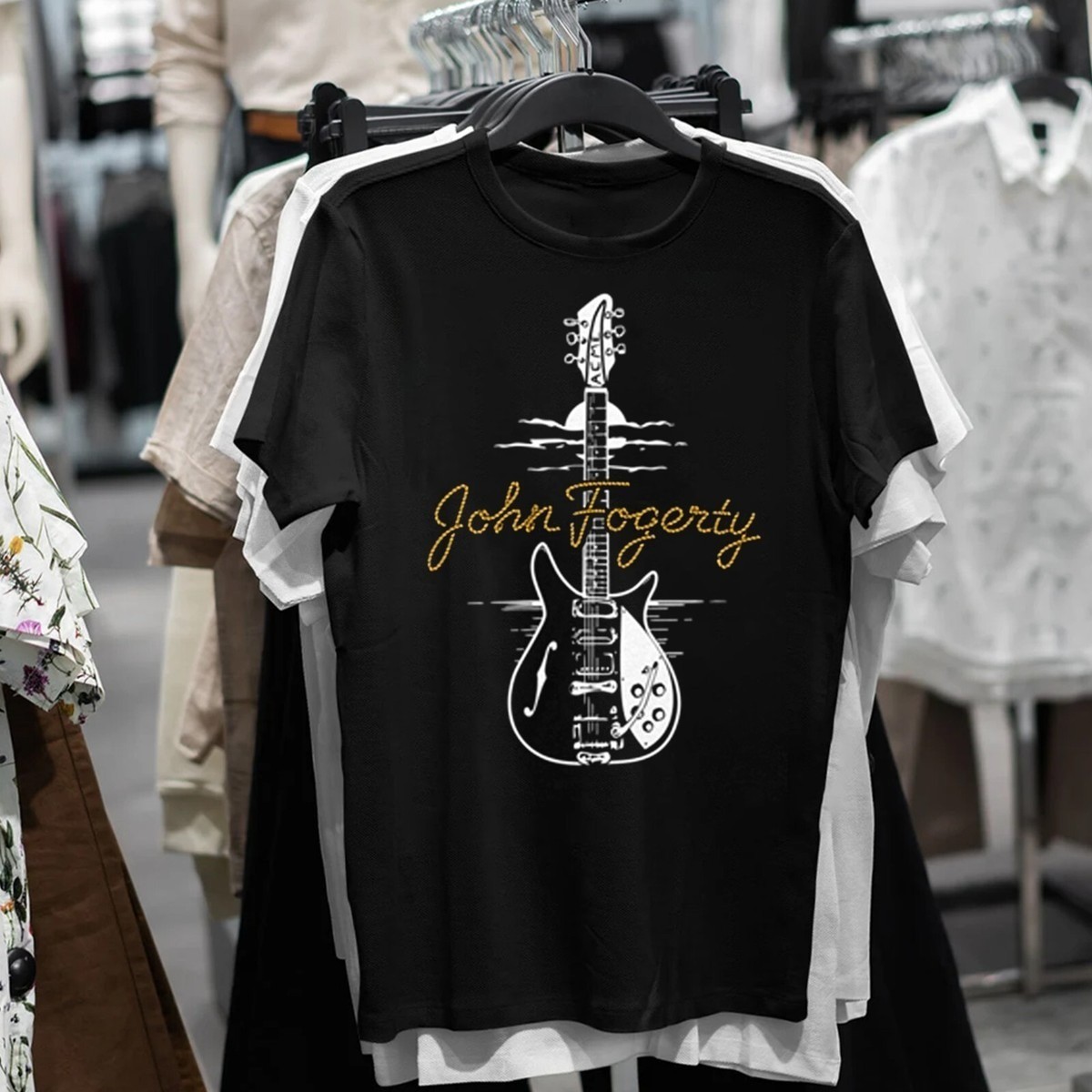 New Rare JOHN FOGERTY T-SHIRT Gift Family Black S-235XL T-Shirt  20D1199