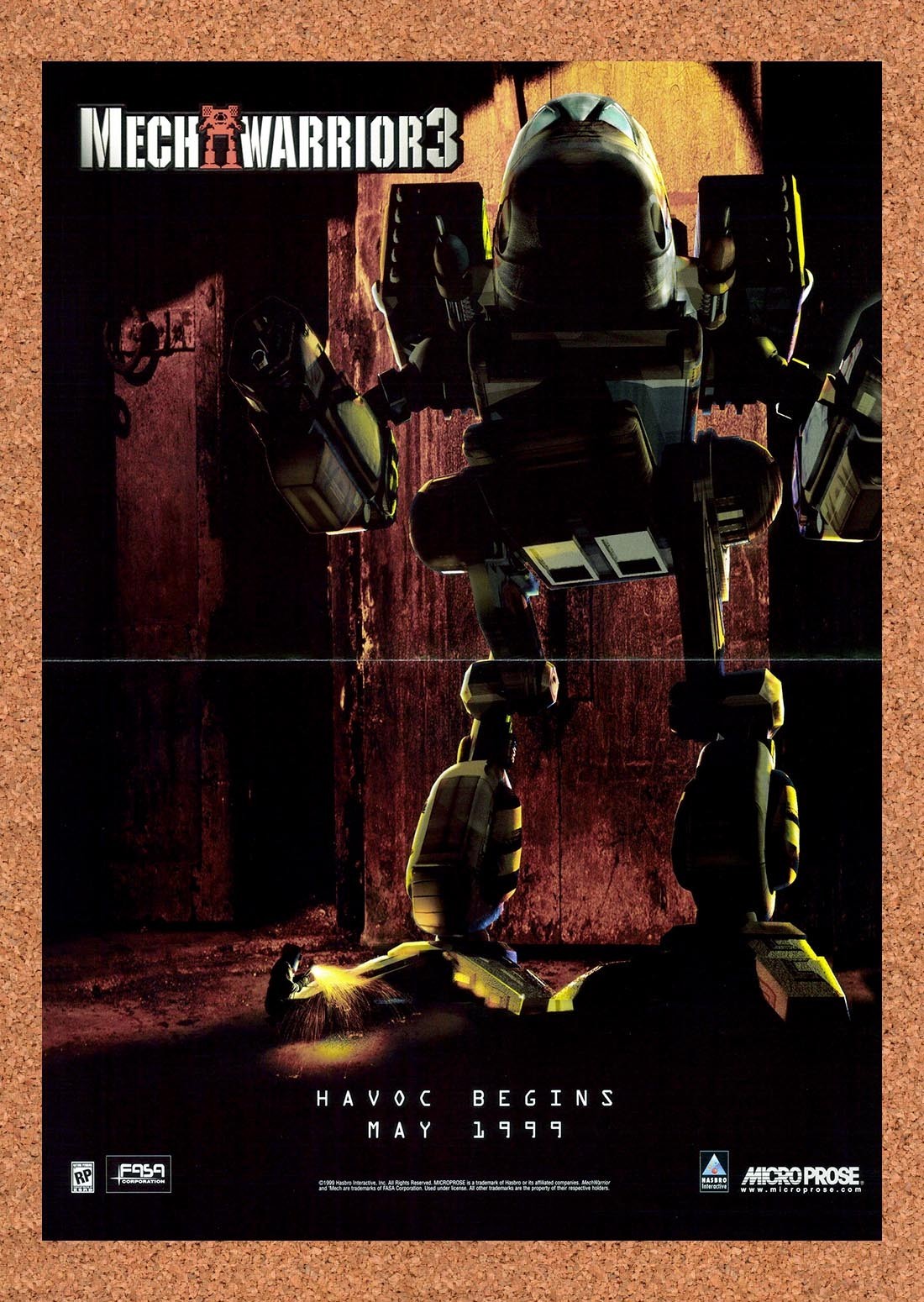 MechWarrior 3 PC Original 1999 Havoc Begins Foldout Poster 10.5