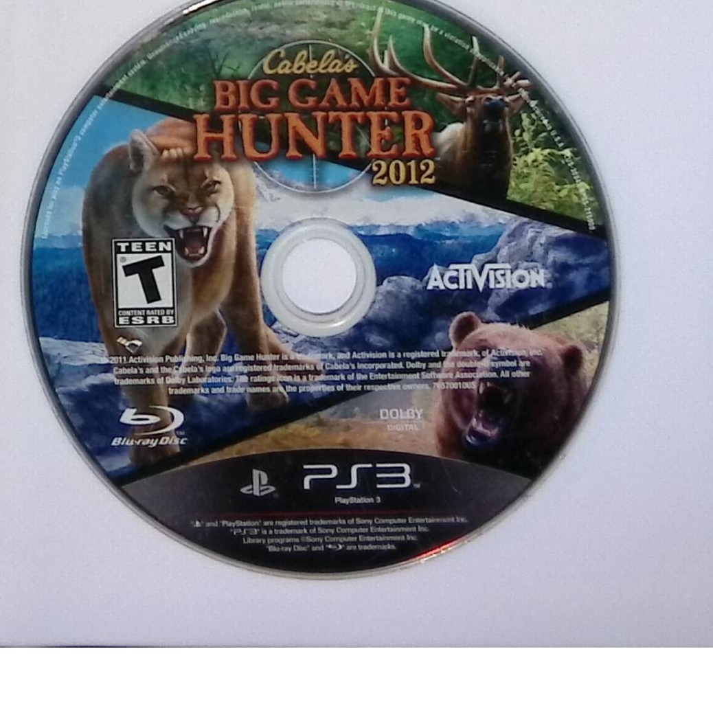 Cabela's Big Game Hunter 2012 Playstation 3 Activision Tested and Works