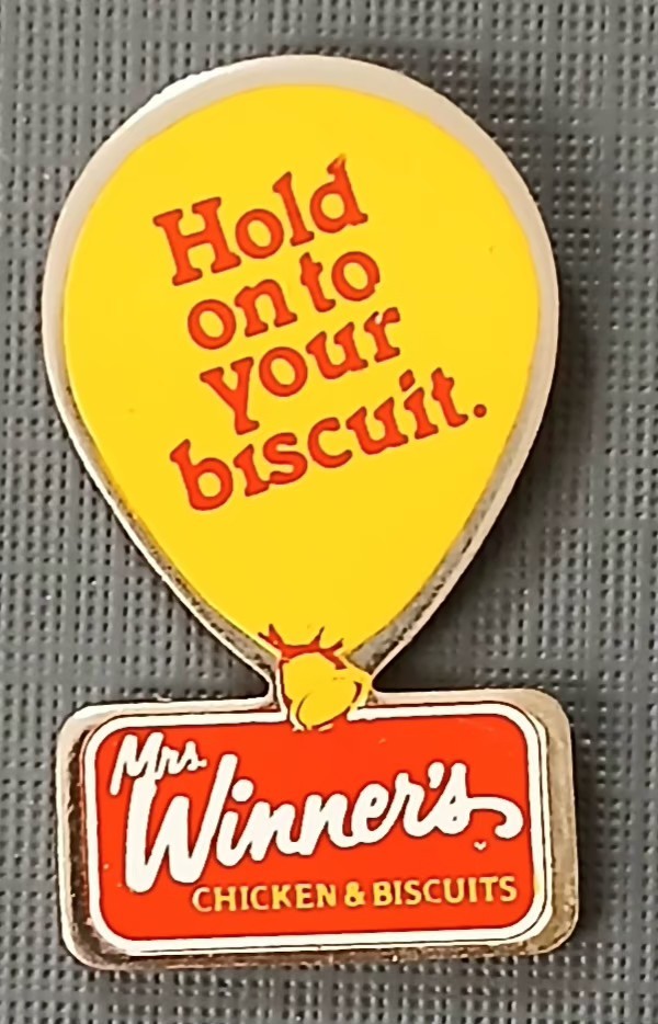 Mrs. Winner\'s Chicken & Biskets Promotional Lapel Pin Vintage Rare Fast Food 