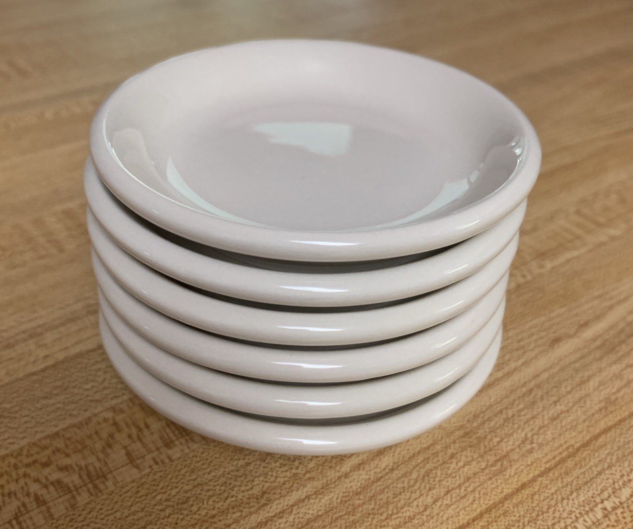 Set Of 6 Vintage Primitive Style Chunky Butter Pats White 3 1/4”  Farmhouse