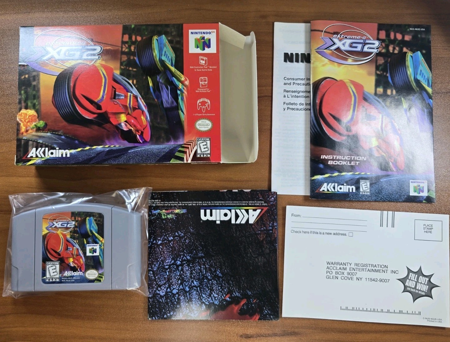 Extreme-G 2 XG2 (Nintendo 64, 1998) Excellent Box Manual Complete CIB N64