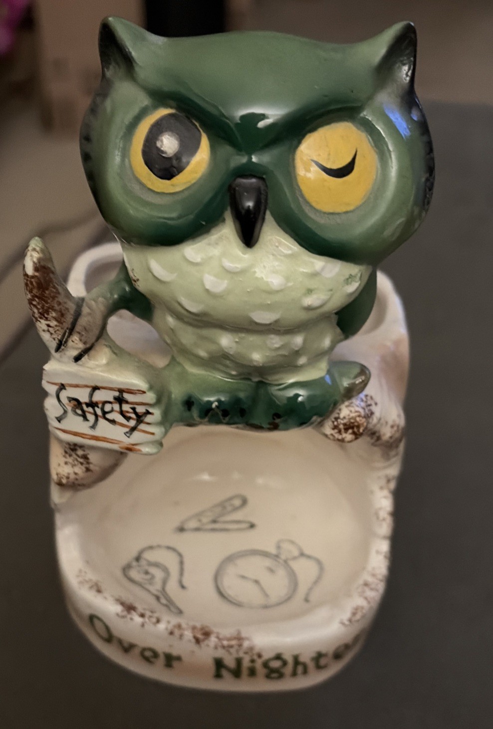 VTG Lipper And Mann MCM Owl Over Nighter Trinket Holder ￼