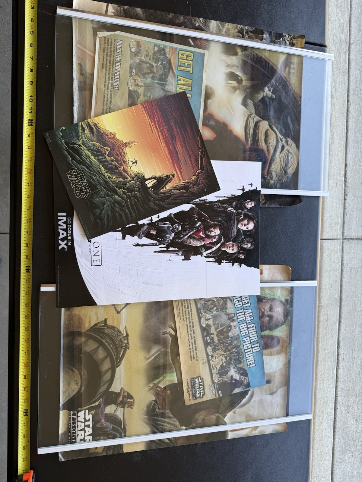 Vintage 1999 Star Wars Episode 1 Taco Bell Posters + Rogue One IMAX Promo Lot