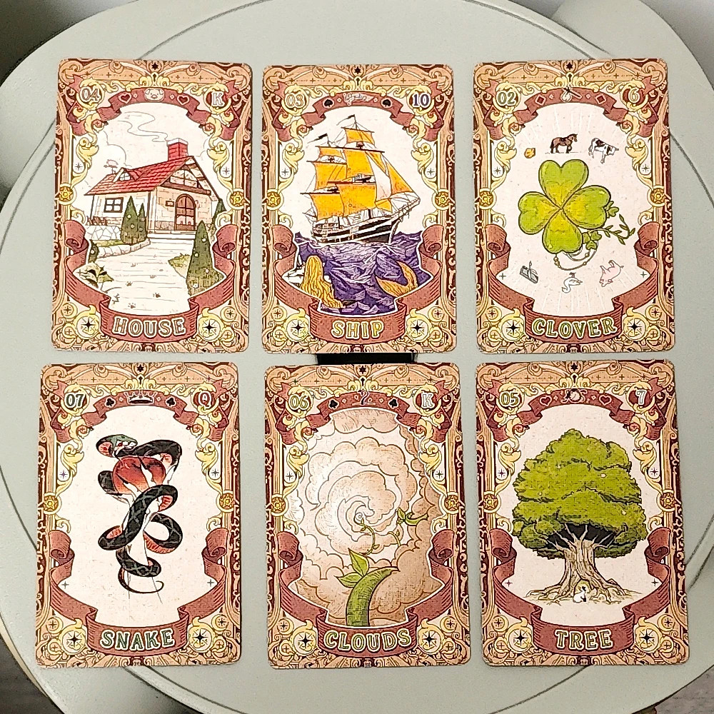 Fairy Tale Dream Lenormand Deck,10*6Cm 42Pcs Rana System Cartoon Lenormand Cards