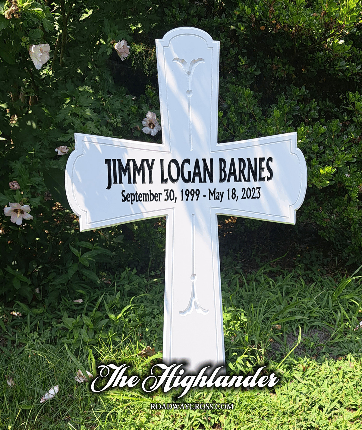 Roadside Memorial Cross, The Highlander. Large, Personalized, NOT WOOD