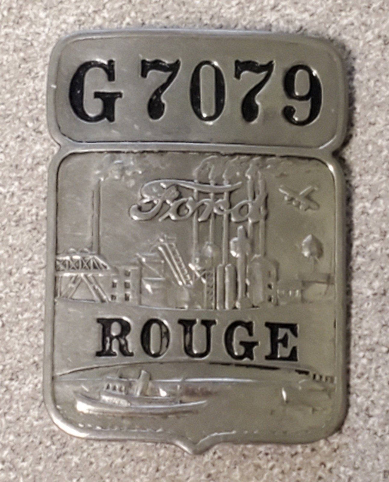 Group of 12 VINTAGE FORD EMPLOYEE BADGE, ROUGE DEARBORN IRON FOUNDRY