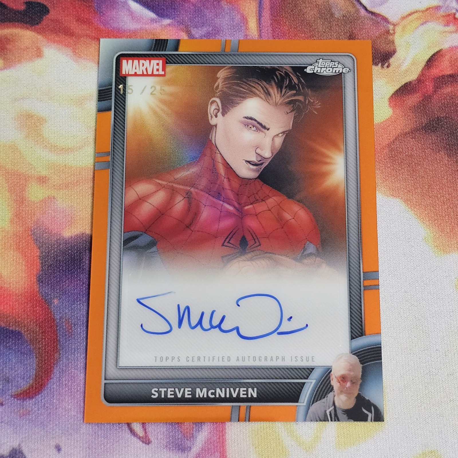 2026 Topps Chrome Marvel Comics Artist Auto Spider-Man Steve McNiven /25 #AA-SM