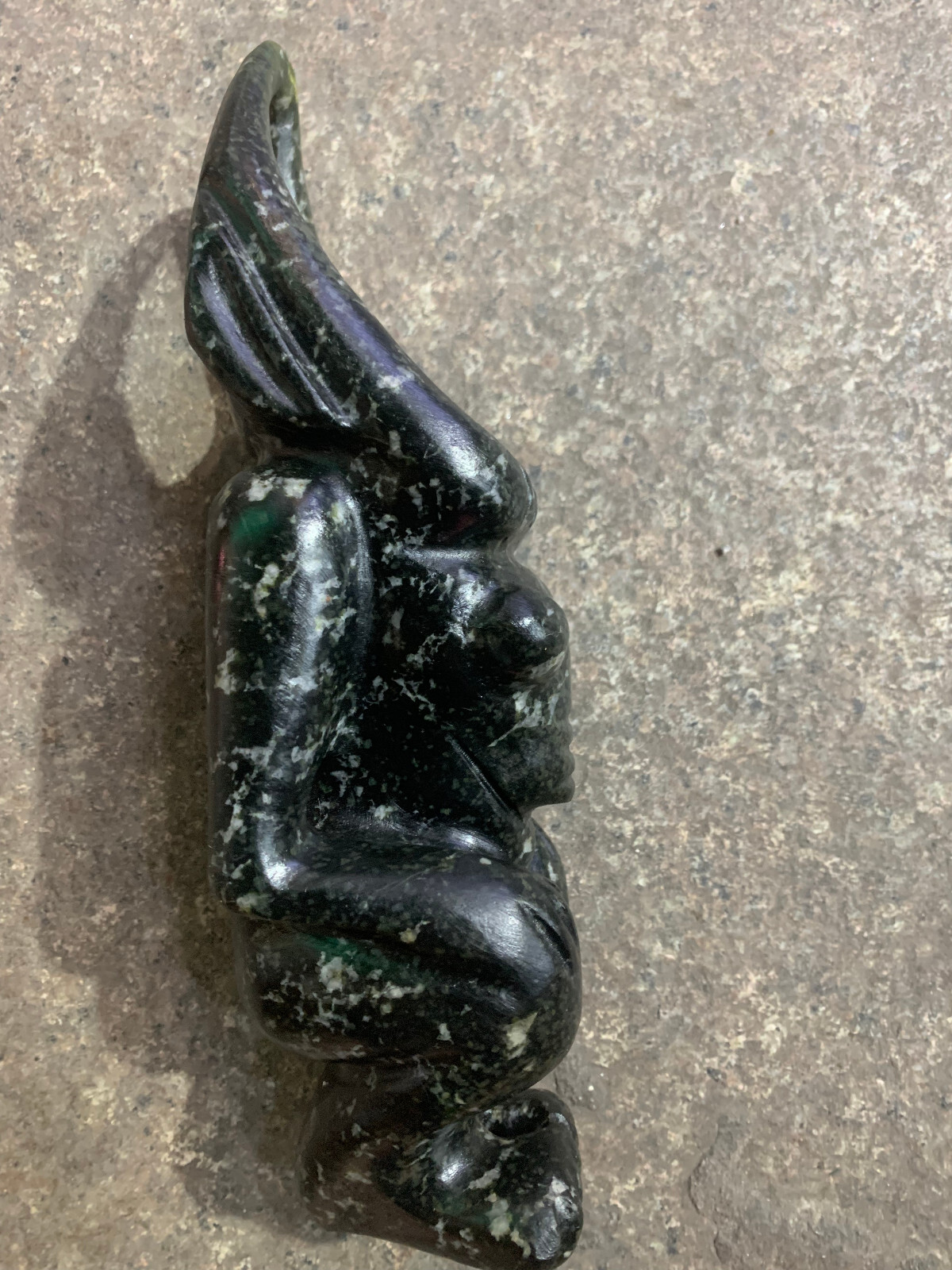 Huge 9.5 Inches Chinese Black Jade *Hongshan Culture Figure* Statue
