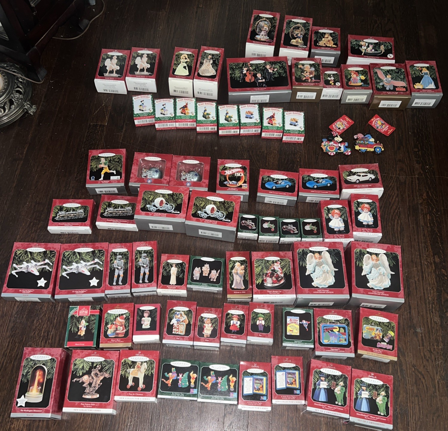 Huge LOT of 70 HALLMARK KEEPSAKE Ornaments Various Years 90’s-2000’s Disney New