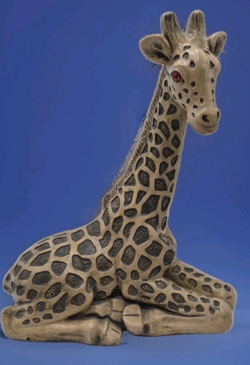 Large Very Rare Giraffe Sculpture 1970s Vintage Marwal Chalkware 17” TALL Statue