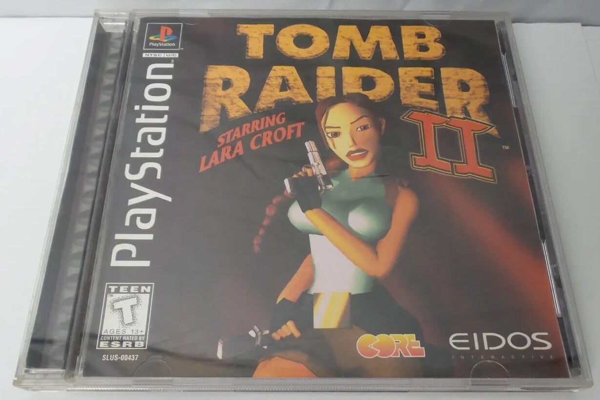 Tomb Raider II (SONY PlayStation 1 PS1 PSX) Indiana Jones COMPLETE PRISTINE MINT