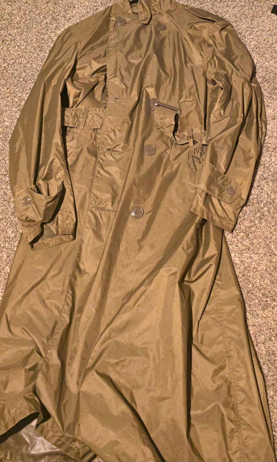 Vintage WW2 Second World War Military Trench Coat 40s Gas Jacket US Army