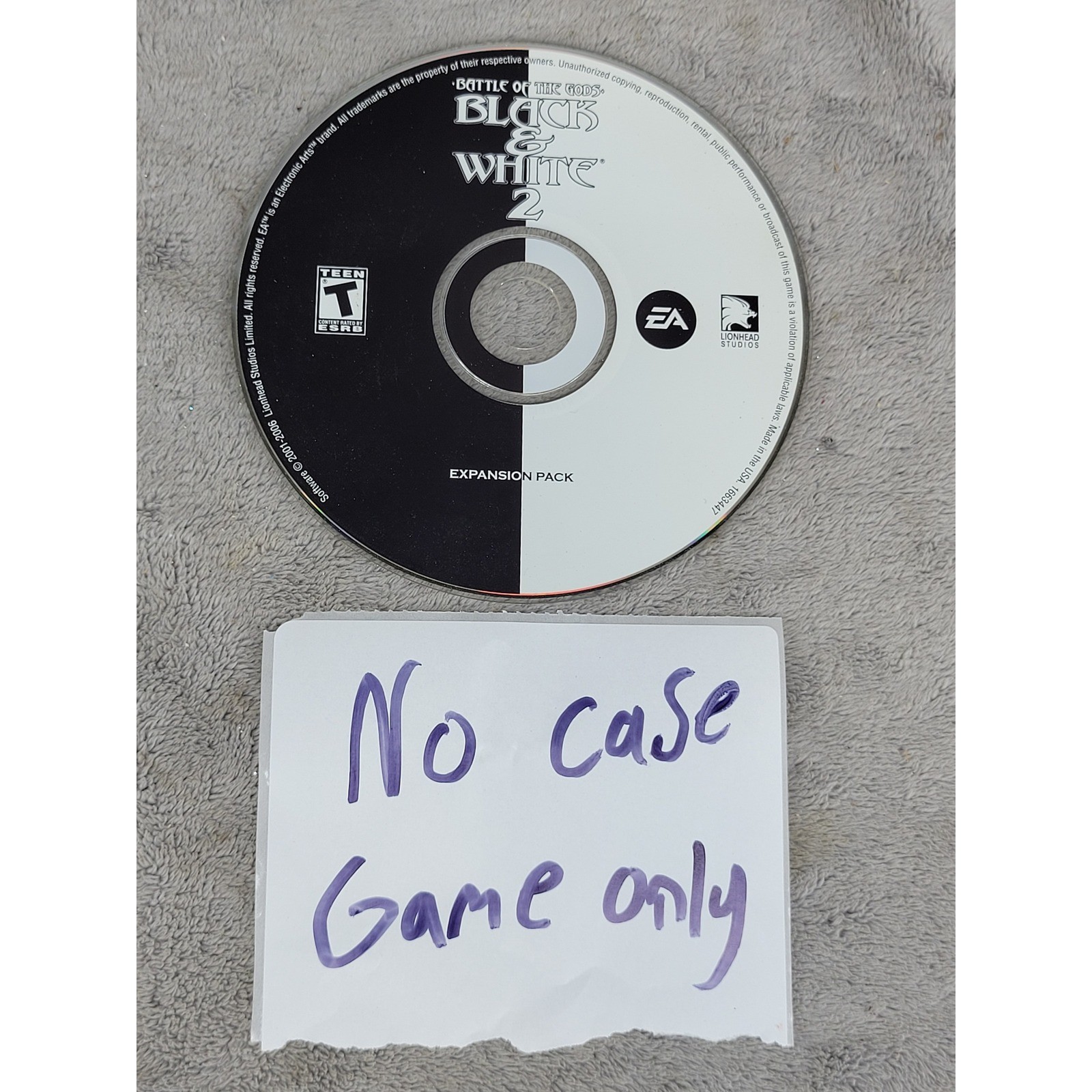 EA Black & White 2 Battle of the Gods Expansion Pack PC Game Disc Only