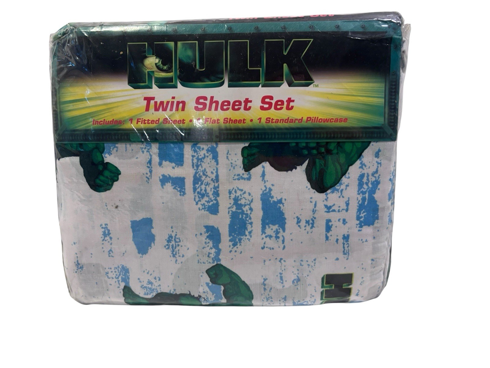 Vintage 2003 Marvel Comics Hulk Twin Cotton Sheet Set New UNUSED movie bedding