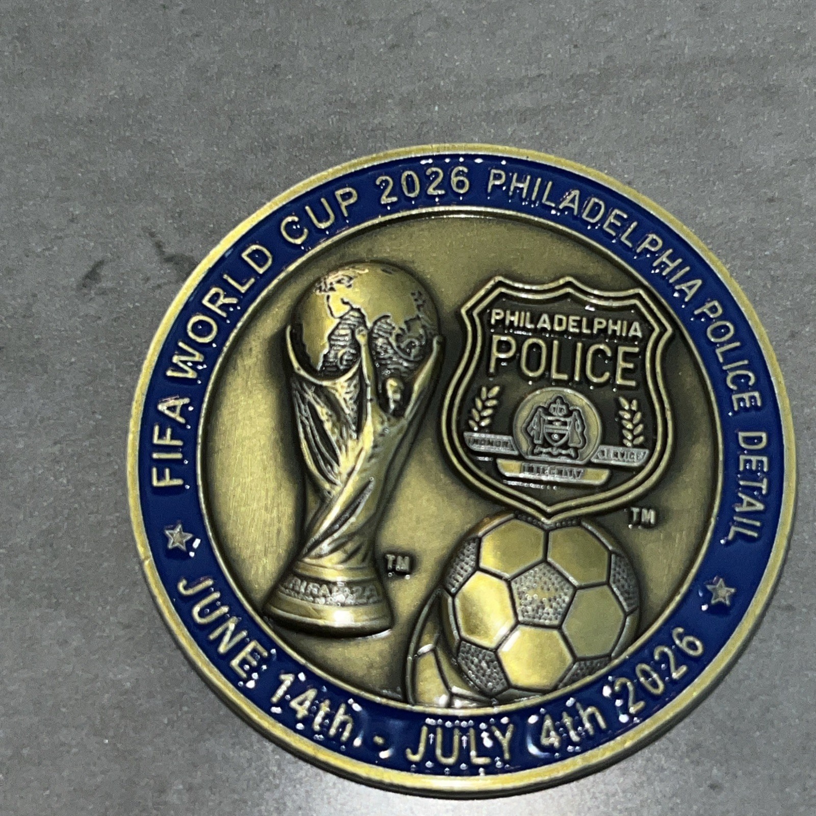 Philadelphia Police FIFA WORLD CUP CHALLENGE COIN PHILADELPHIA