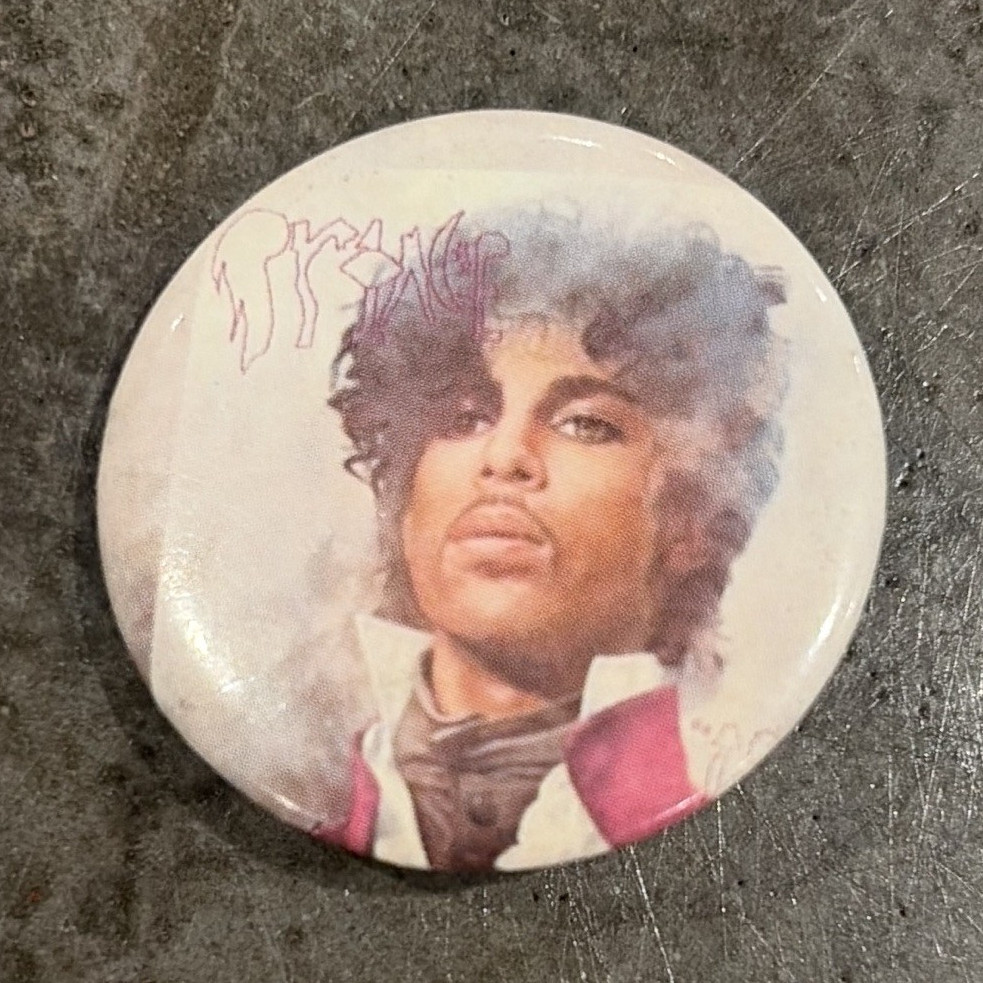 Prince Musician Portrait Photo Pinback Button, Music Theme Collectible Pin