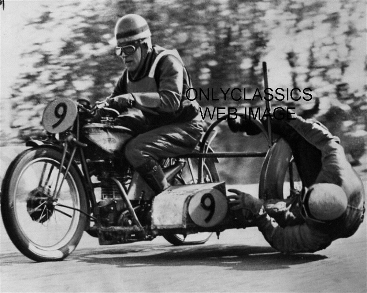 '38 SIDECAR MOTORCYCLE RACING PHOTO CRYSTAL PALACE LONDON ENGLAND SYNDENHAM VASE
