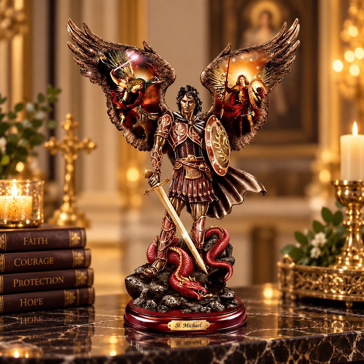 Michael Triumphant Warrior Cold Cast Bronze
