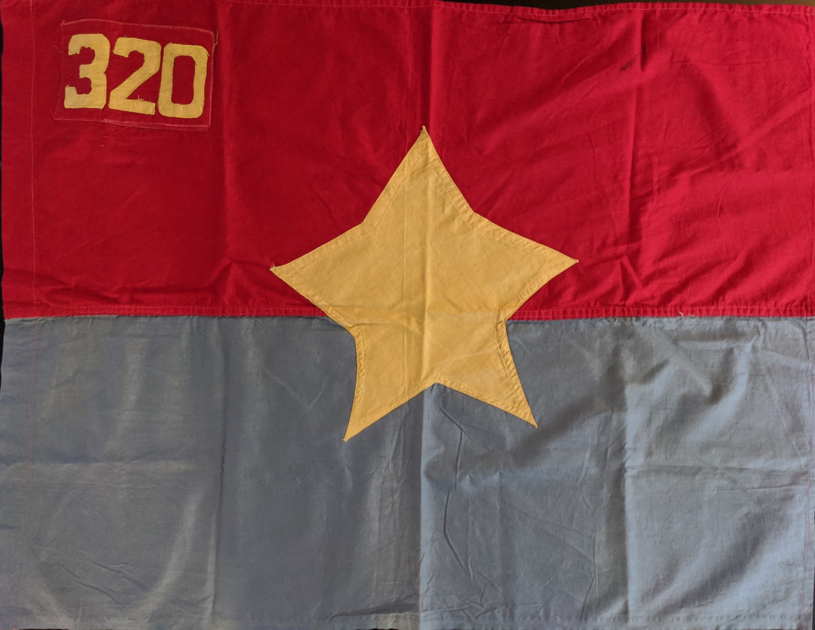 Framed Vintage Viet Cong NLF Flag Unit 320 (Vietnam War Militaria)