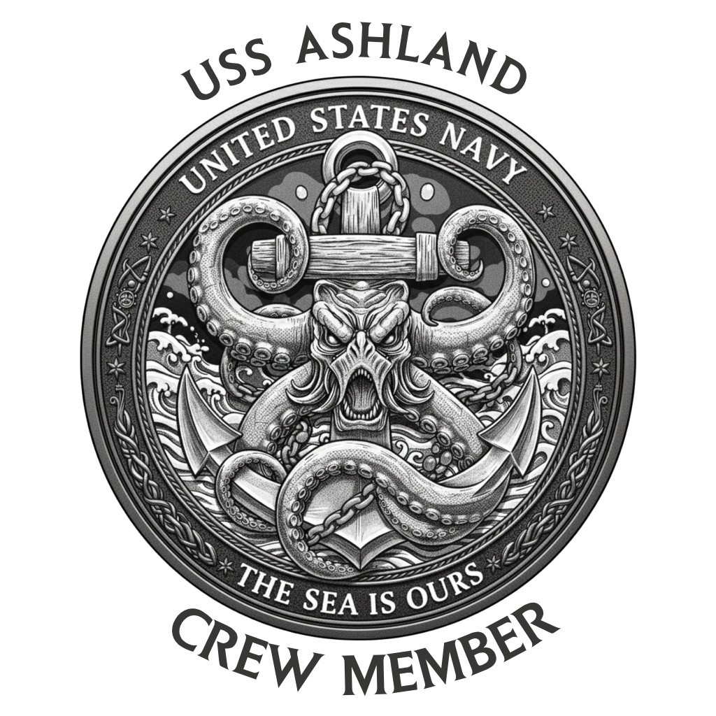 USS Ashland Crew Member Military Graphics USN Retired LSD Dock Warship 5\