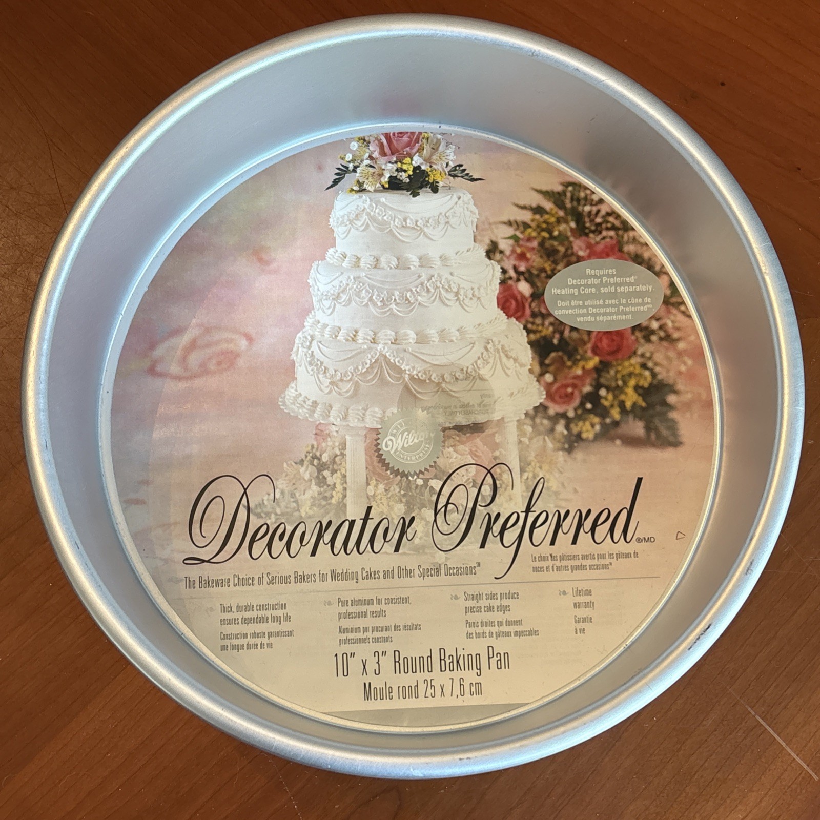 WILTON Decorator Preferred Aluminum Round Baking Pan - 10 X 3 Cake - VTG ‘02 NEW