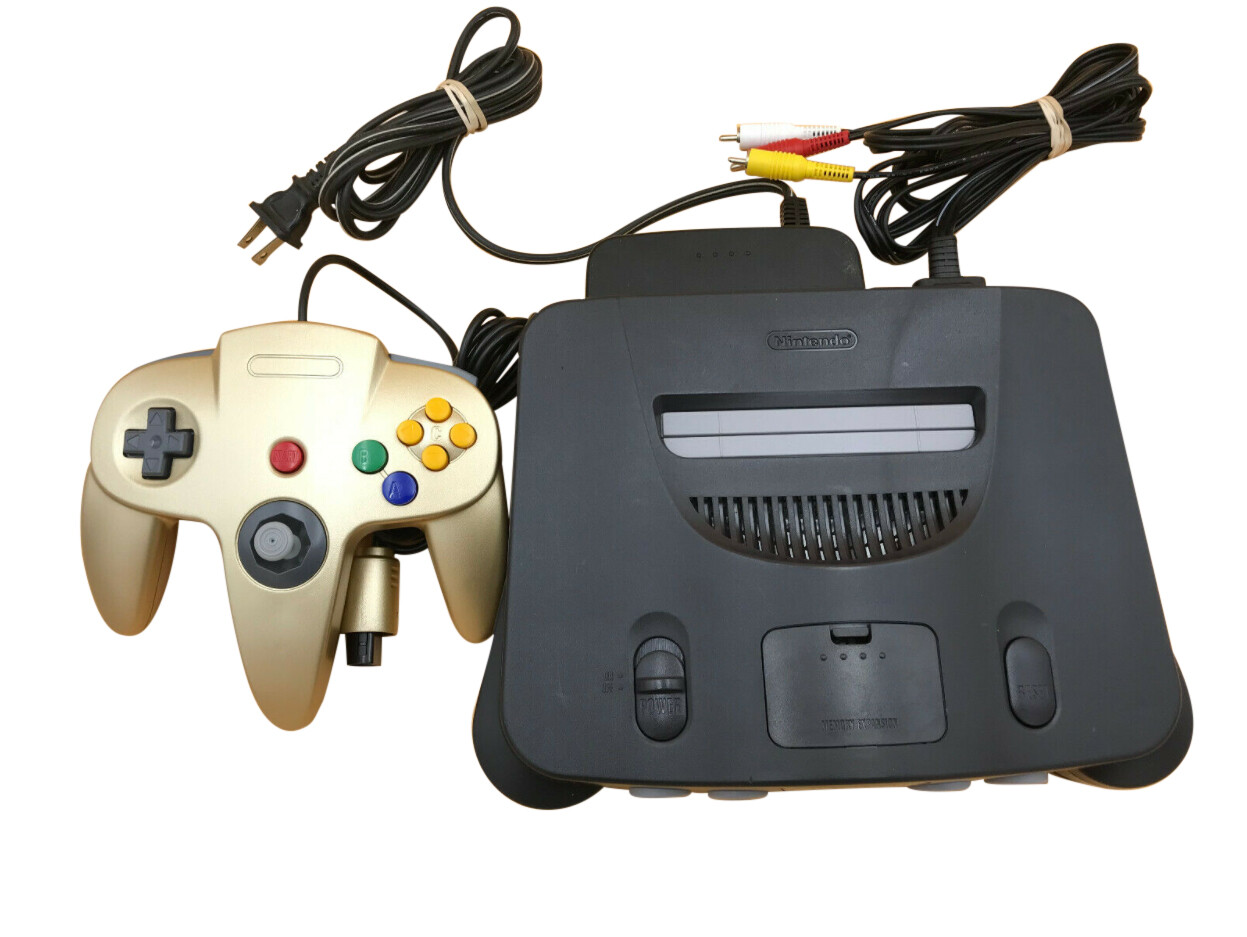 EXCELLENT - N64 Nintendo 64 Console + UP TO 4 NEW CONTROLLERS + Cords + CLEANED