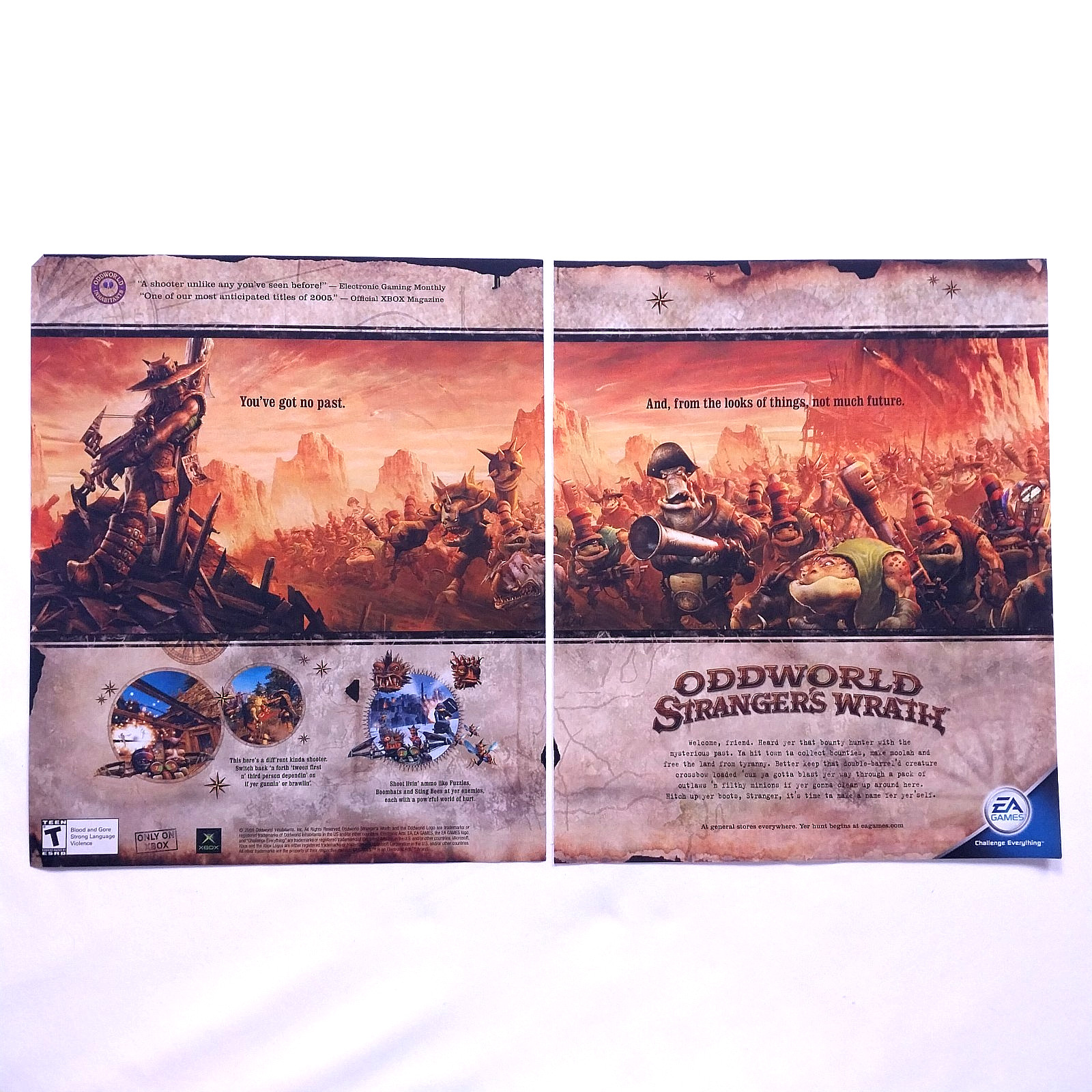 2005 Oddworld Stranger's Wrath Promo Vintage Magazine 2 Page Print AD - Wall Art