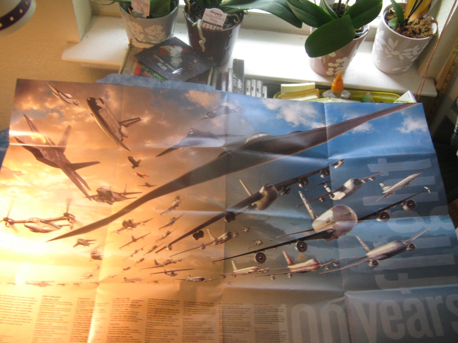 100 YEARS OF FLIGHT MAP POSTER National Geographic December 2003