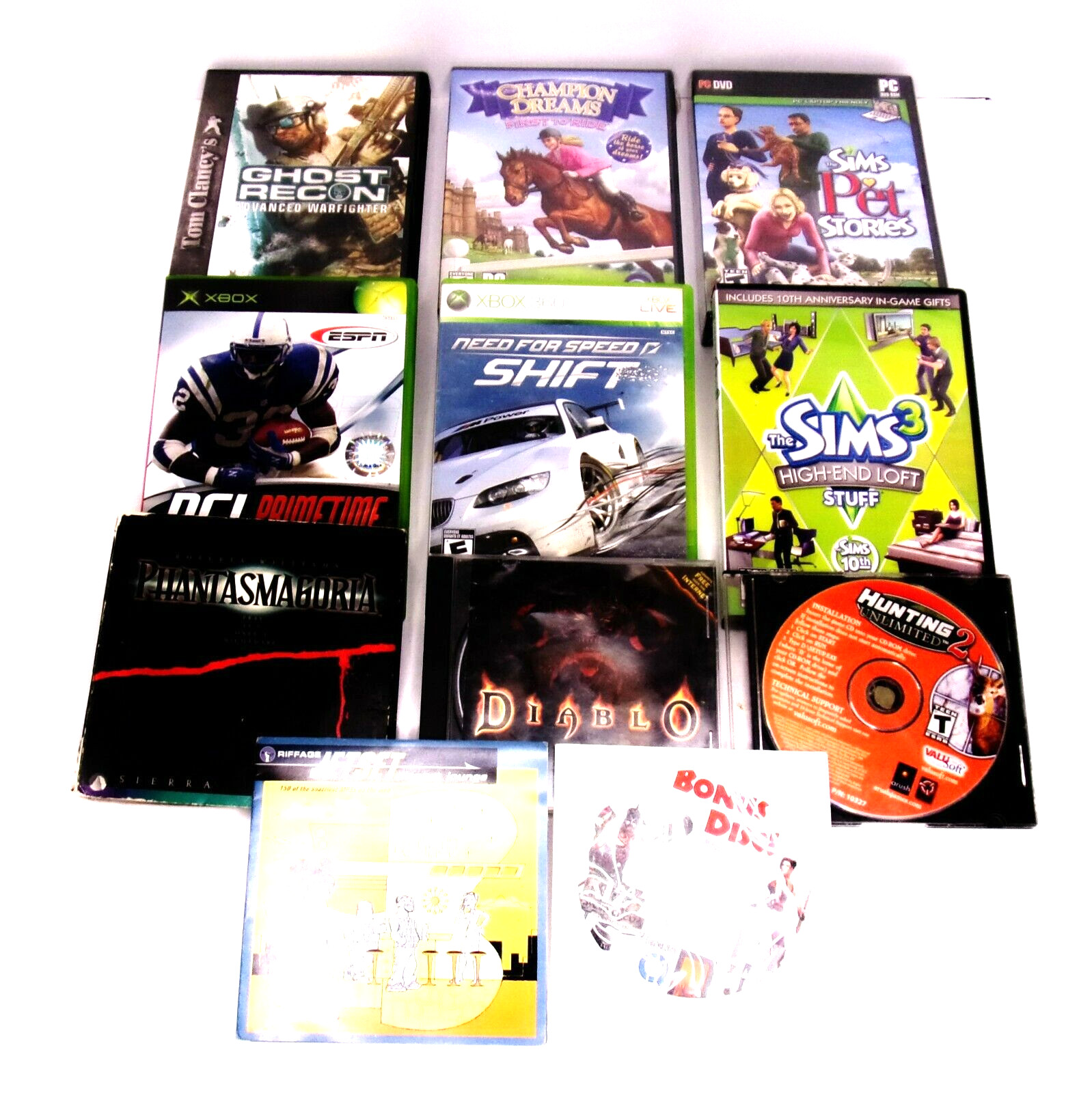 10 Game Lot Of Misc. PC & X-Box Games: 2 Brand New 