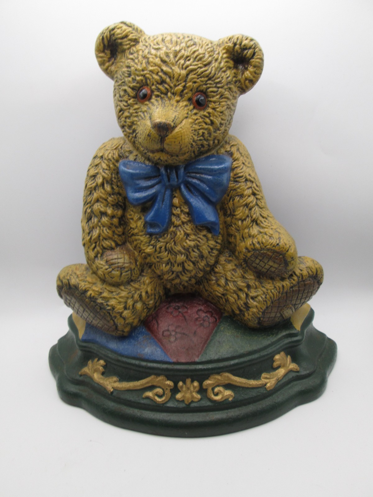 Vintage Cast Iron Teddy Bear11x10 doorstop bookend heavy unmarked mold 0 stamped