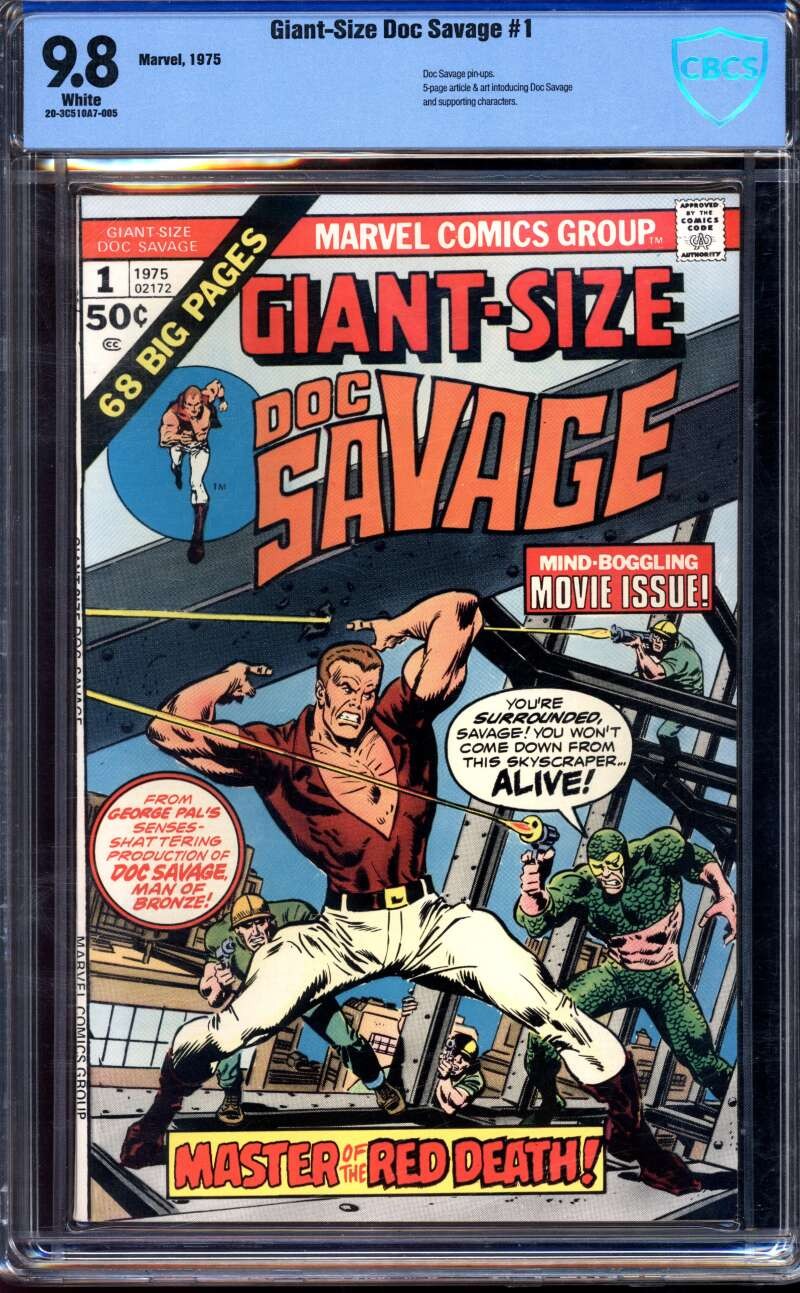 GIANT-SIZE DOC SAVAGE #1 CBCS 9.8 WHITE PAGES // JOHN BUSCEMA COVER