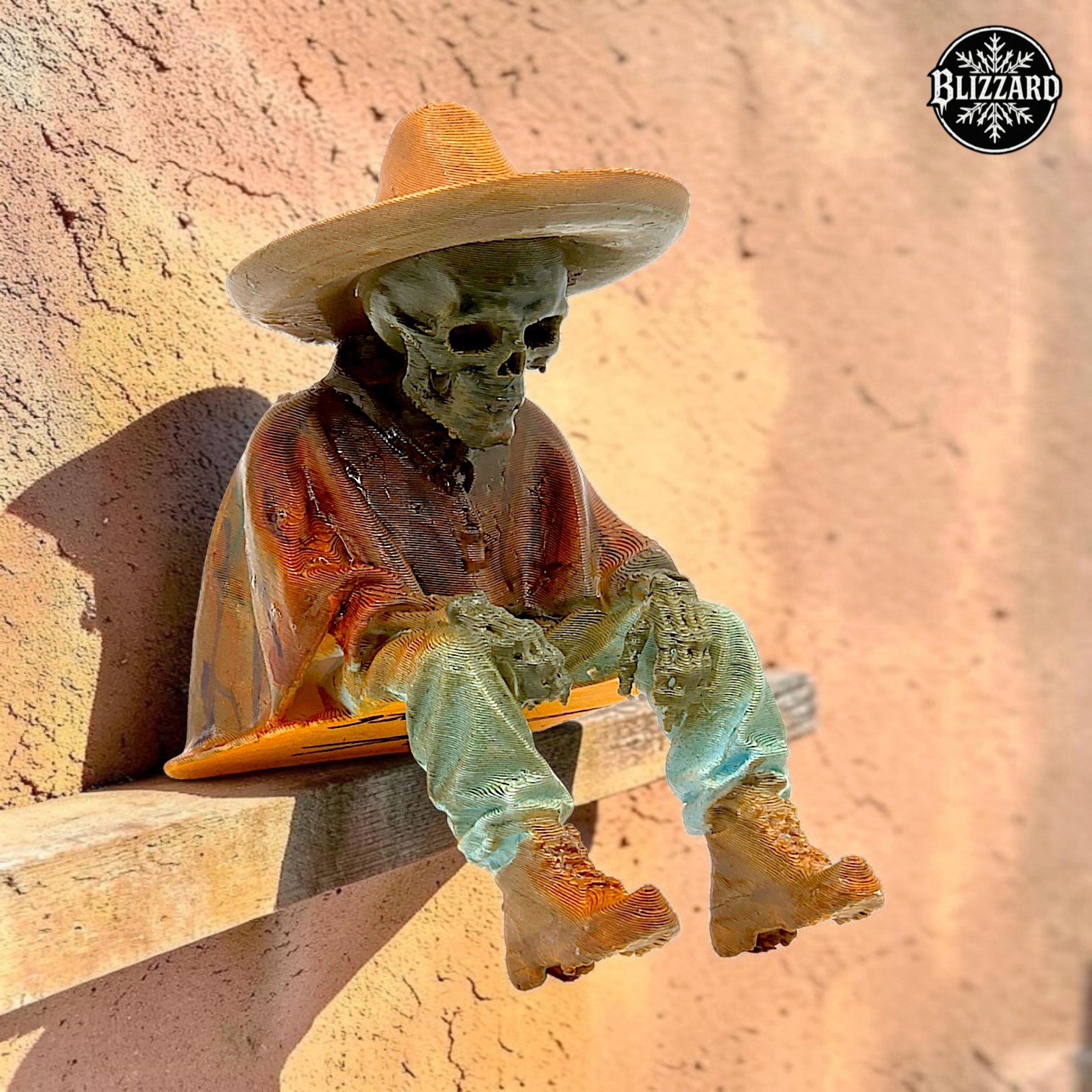 Blizzard 1/1 - 'Siesta 'Til Eternity' - 4in Hand Painted Resin Cowboy Statue