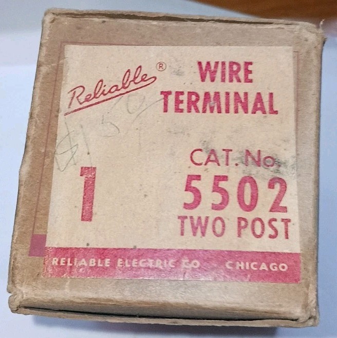 Reliable Electric Co 5502 Two Post Wire Terminal NOS Vintage Telephone