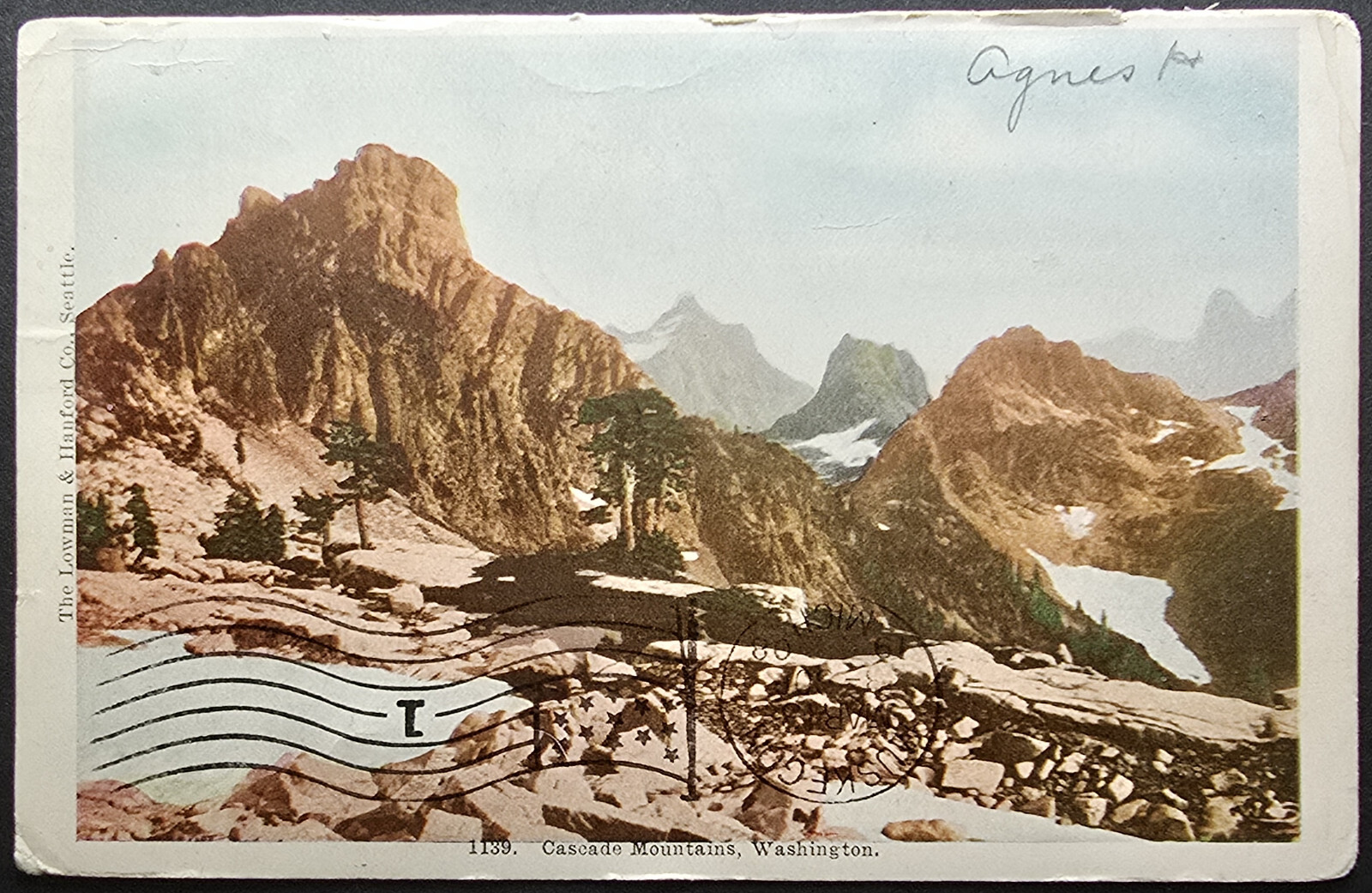 Cascade Mountains Washington 1908 Postcard Lowman & Hanford Seattle