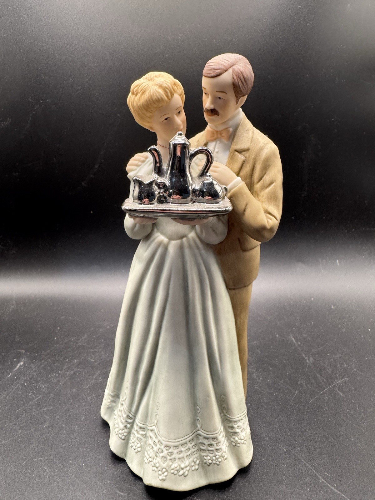 Vintage 1983 Enesco Treasured Memories 25th Anniversary Figurine E-3247 Silver