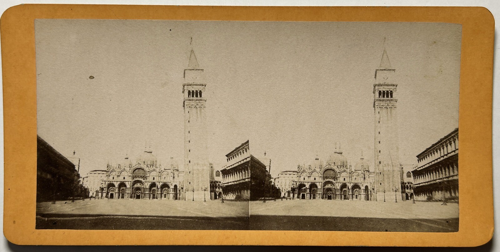 ITALY Venice Piazza San Marco C1870 Vintage Stereo Photo Albumina P47L1n