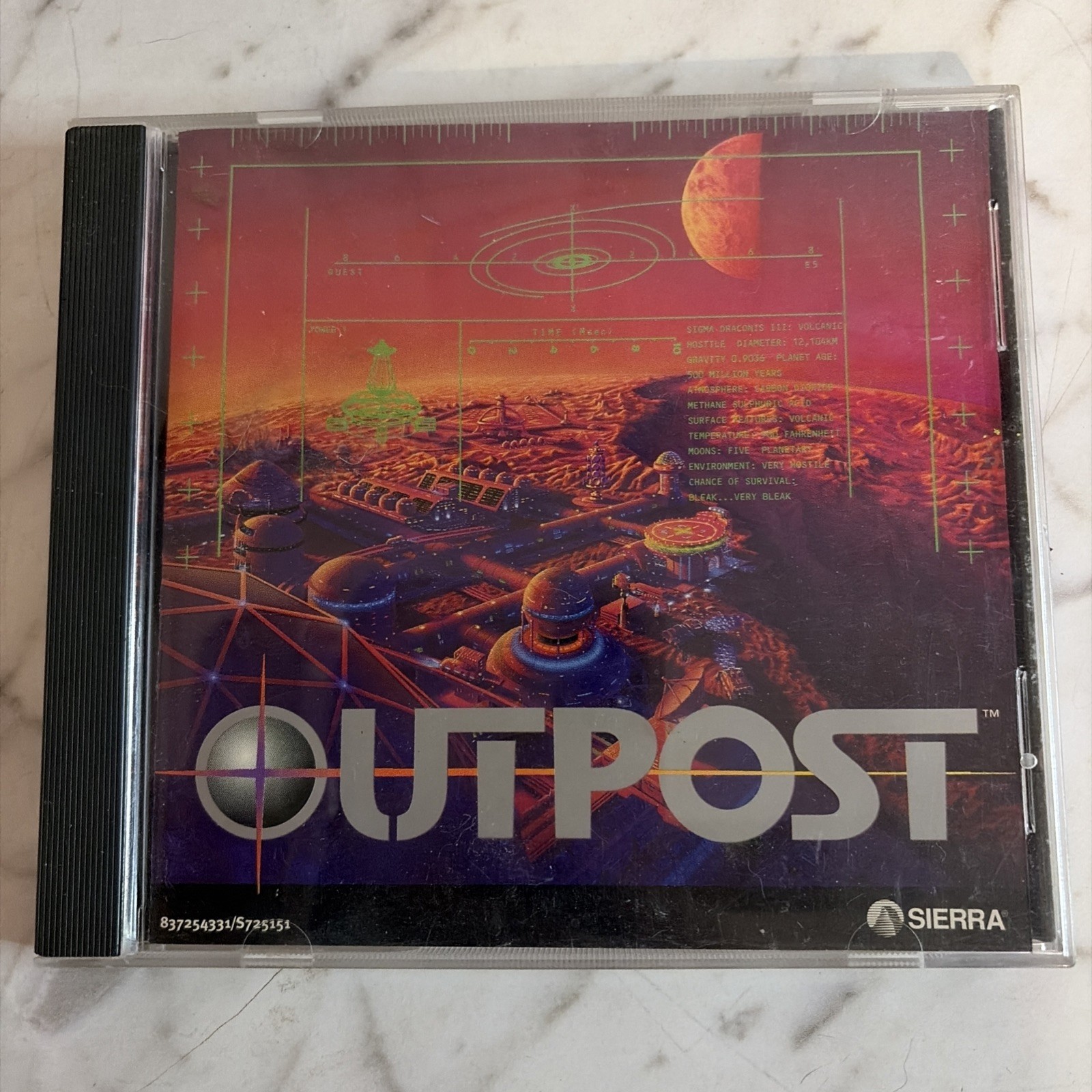 Outpost CD ROM Game Sierra On-Line 1994 PC Game Vintage USA
