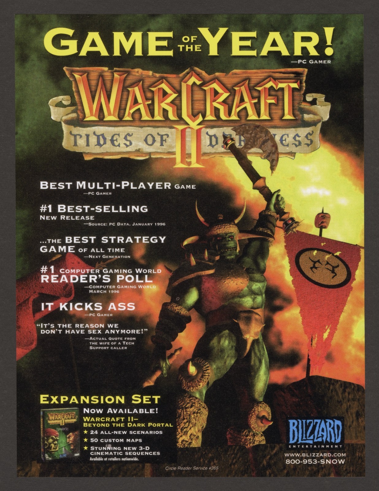 Warcraft II 2 Tides of Darkness PC Game Promo Ad Art Print Wall Poster - Glossy