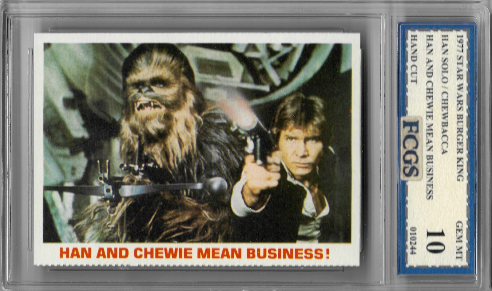 1977 Star Wars Burger King Han Solo & Chewbacca RC Graded FCGS 10 GEM MINT