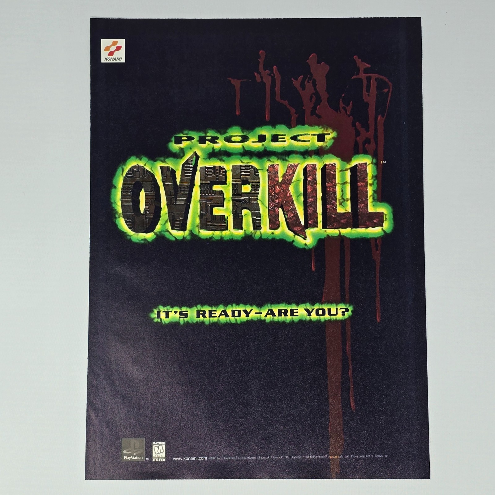 Project Overkill PlayStation 1 PS1 It's Ready Print Ad/Poster Promo Art