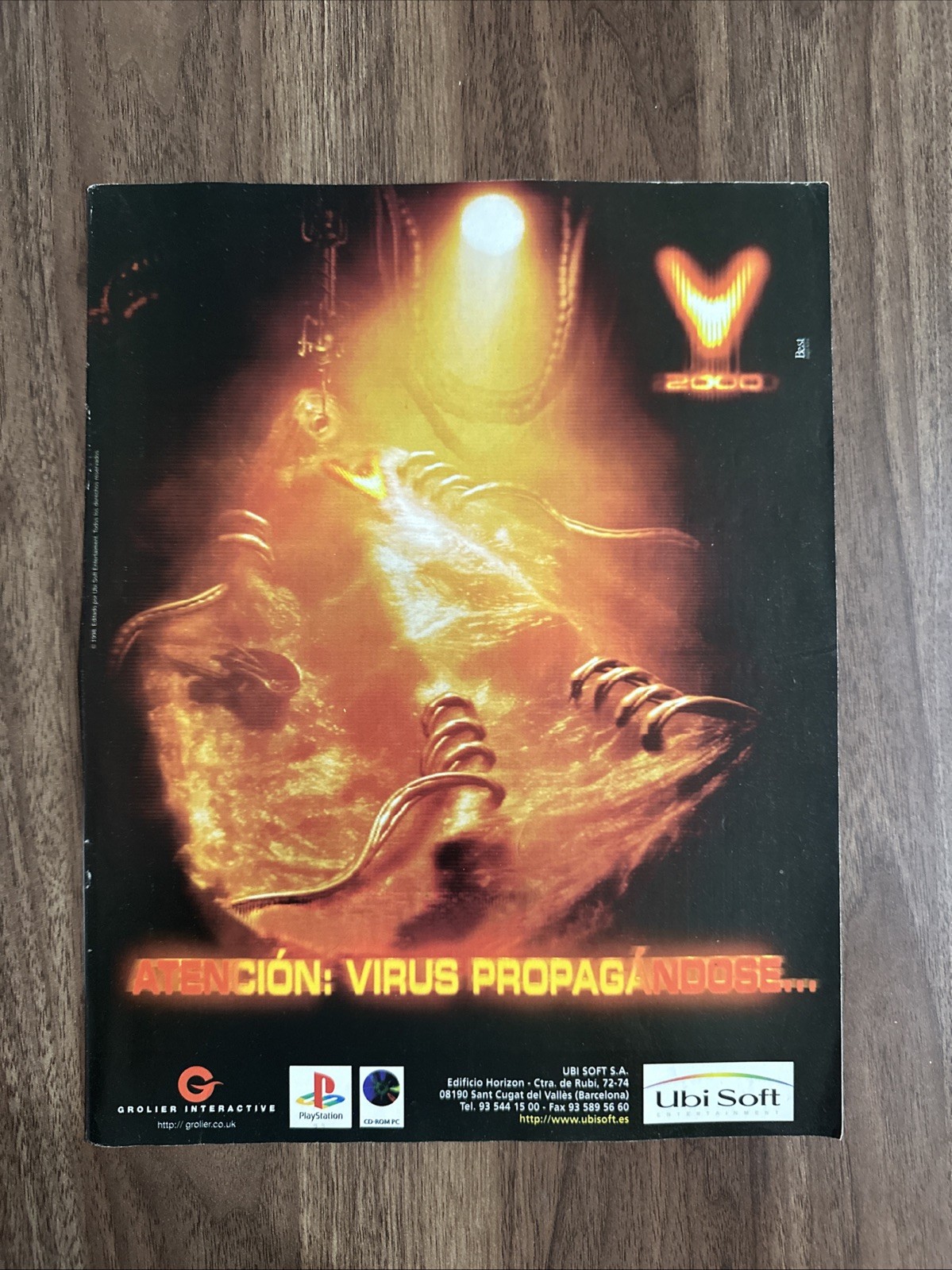 V2000 Virus 2000 Print Ad Spanish PlayStation Sony PC Video Game Europe Spain