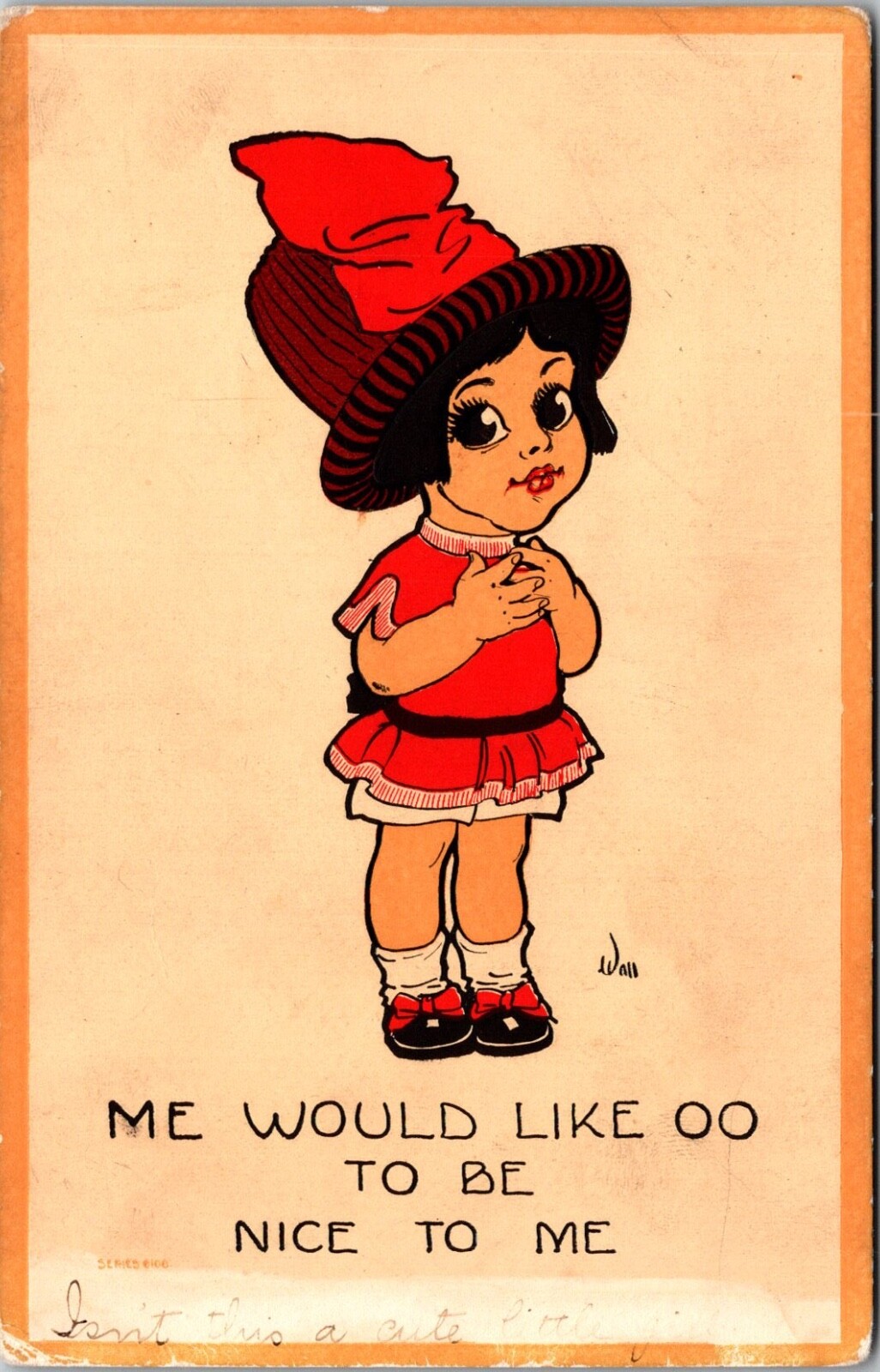 Vintage Postcard Bernhardt Wall Little Girl and Boy 1910 Ijamsville, MD JW4