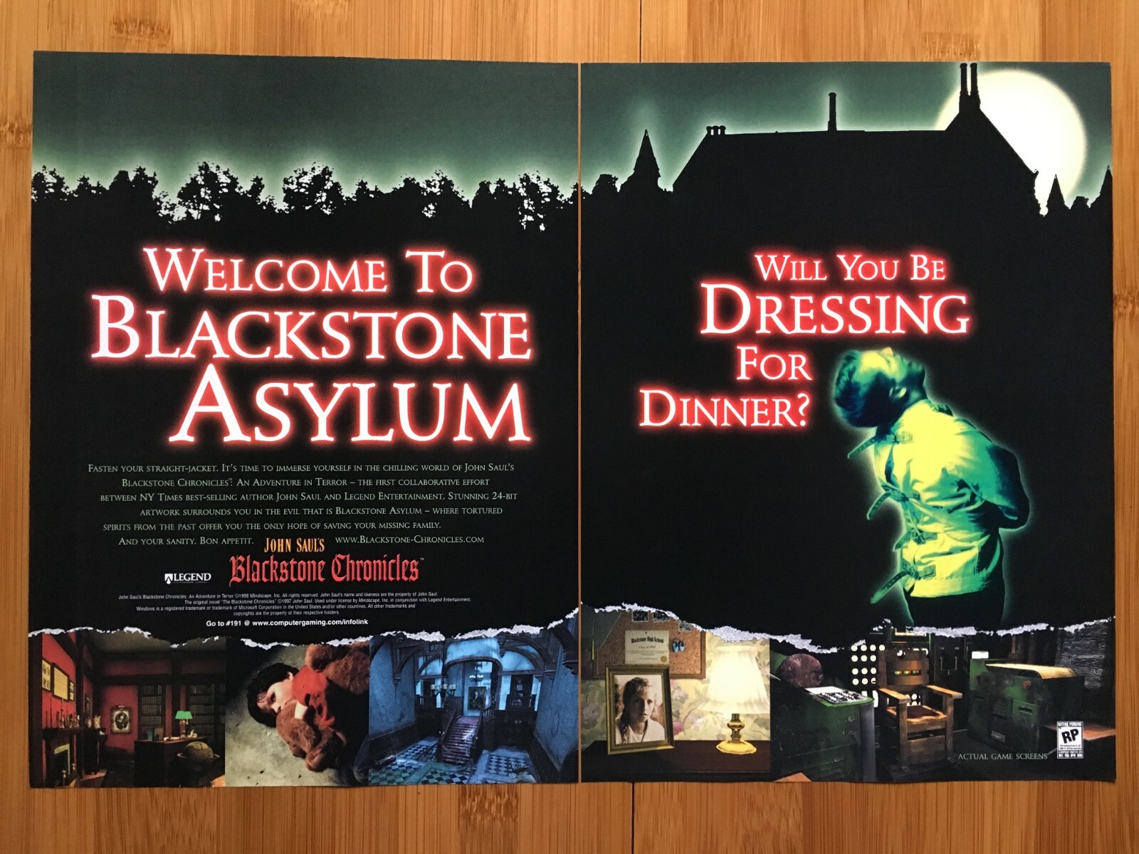 John Saul's Blackstone Chronicles PC 1998 Vintage Poster Ad Print Art Official